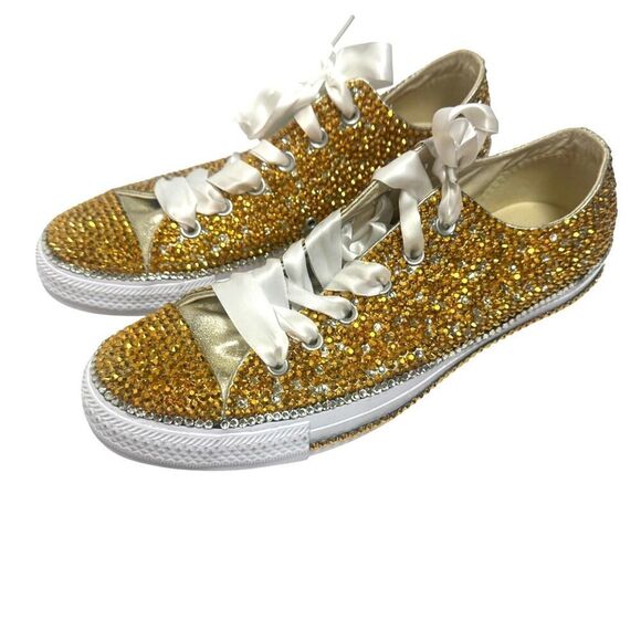 NEW! Converse Chucks Custom Bling Low Top Sneakers Women's Sz. 10 - Picture 1 of 14